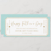 Aqua Happy Vaderdag Cadeaubon Kaart (Voorkant / Achterkant)