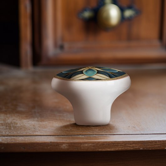 Aqua Harmony Bloemen Keramische Knob Pull Keramische Knop
