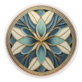 Aqua Harmony Bloemen Keramische Knob Pull Knop (Voorkant)