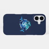 Aqua Harmony: Verstrengelde vis Trinity iPhone 16 Hoesje (Achterkant horizontaal)