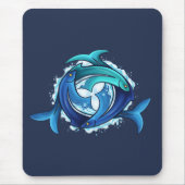 Aqua Harmony: Verstrengelde vis Trinity Muismat (Voorkant)