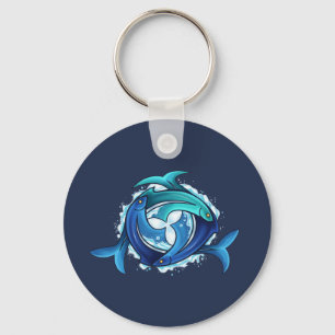 Aqua Harmony: Verstrengelde vis Trinity Sleutelhanger