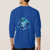 Aqua Harmony: Verstrengelde vis Trinity Trui (Achterkant)