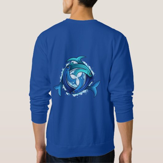 Aqua Harmony: Verstrengelde vis Trinity Trui (Achterkant)