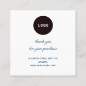 Aqua Hart Boog Sieraden Zorg Instructie Bedankt Vierkante Visitekaartje (Achterkant)