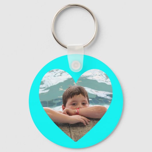 Aqua Hart Foto Sjabloon Sleutelhanger (Voorkant)