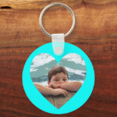 Aqua Hart Foto Sjabloon Sleutelhanger (Voorkant)