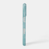 Aqua Haze Tropical Botanical Palm Leaves Patroon iPhone 16 Hoesje (Rechterkant)