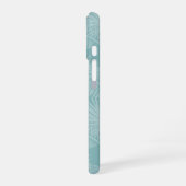 Aqua Haze Tropical Botanical Palm Leaves Patroon iPhone 16 Hoesje (Linkerkant)