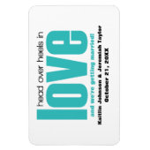 Aqua Head over Heels Save the Date Magnet Magneet (Verticaal)