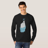 Aqua Heart Hands Mannen Vrouwen houden van beeld T-shirt (Voorkant volledig)