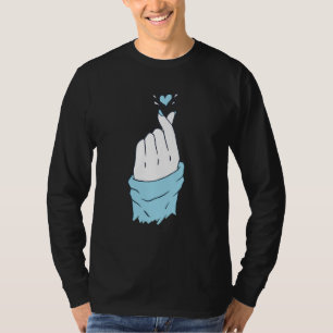 Aqua Heart Hands Mannen Vrouwen houden van beeld T-shirt