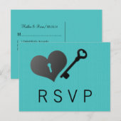 Aqua Heart Lock en Key Response Kaart (Voorkant / Achterkant)