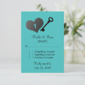 Aqua Heart Lock en Key Response Kaart (Staand voorkant)