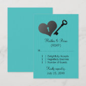 Aqua Heart Lock en Key Response Kaart (Voorkant / Achterkant)