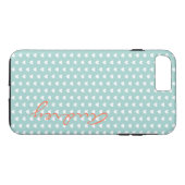 Aqua Hearts Aangepaste naam Case-Mate iPhone Case (Achterkant (Horizontaal))