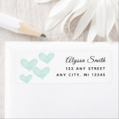 Aqua Hearts Return Address Labels (Insitu)
