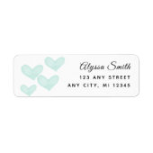 Aqua Hearts Return Address Labels (Voorkant)