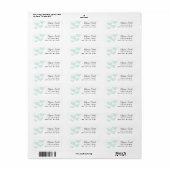 Aqua Hearts Return Address Labels (Full Sheet)