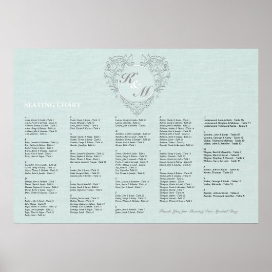 Aqua HeartyChic Poster (Voorkant)