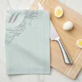 Aqua HeartyChic Theedoek (Quarter Fold)