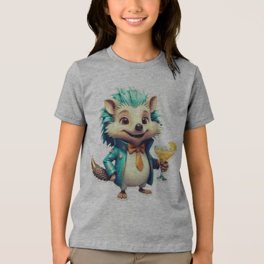 Aqua Hedgehog Tri-Blend Shirt (Voorkant)