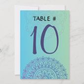 AQUA HEMSA Bat Mitzvah Table Seating Card Kaart (Voorkant)