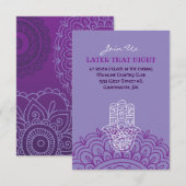 Aqua HEMSA HAND GOD Bat Mitzvah Party Card Kaart (Voorkant / Achterkant)