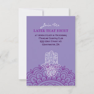 Aqua HEMSA HAND GOD Bat Mitzvah Party Card Kaart