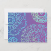 Aqua HEMSA HAND GOD Bat Mitzvah Reply Card RSVP Kaartje (Achterkant)