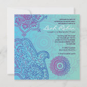 Aqua HEMSA HAND of GOD Bat Mitzvah Invitation Kaart (Voorkant)