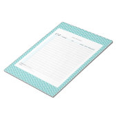 Aqua Herringbone Income & Expense Tracker Notitieblok (Schuin)