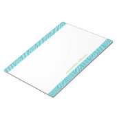 Aqua Herringbone Stripes Pattern Notitieblok (Schuin)