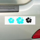 Aqua hibiscus bloem ontwerp bumpersticker (Op auto)