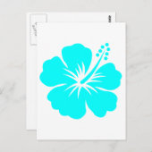 Aqua hibiscus flower design briefkaart (Voorkant / Achterkant)
