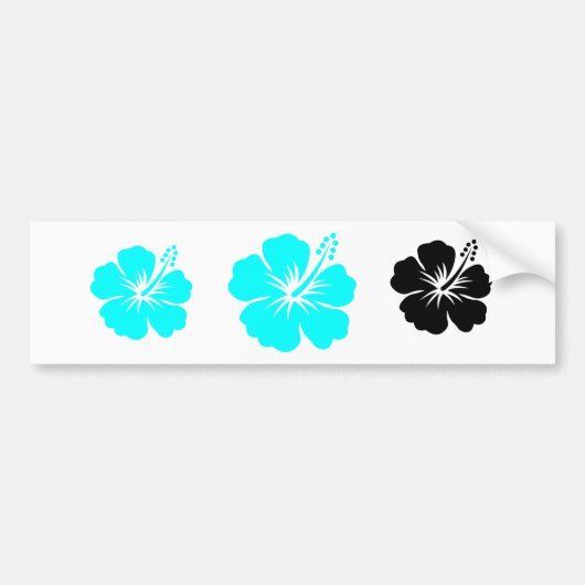 Aqua hibiscus flower design bumpersticker (Voorkant)