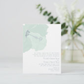 Aqua Hibiscus Flower Tropical Beach Wedding Kaart (Staand voorkant)