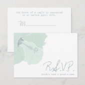 Aqua Hibiscus Flower Tropical Beach Wedding RSVP (Voorkant / Achterkant)