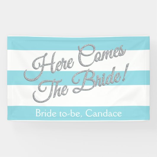 Aqua, hier komt de bruid, Vrijgezellenfeest banner (Horizontaal)
