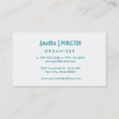 Aqua HOME ORGANIZER Theme Simple Style V63J Visitekaartje (Achterkant)
