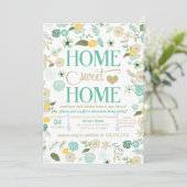 Aqua Home Sweet Home Housewarming Party Kaart (Staand voorkant)