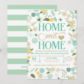 Aqua Home Sweet Home Housewarming Party Kaart (Voorkant / Achterkant)
