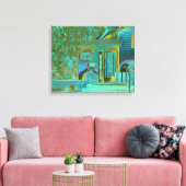 Aqua House 1 Canvas Afdruk (Insitu (Woonkamer))