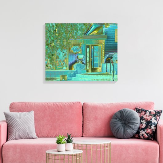 Aqua House 1 Canvas Afdruk (Insitu (Woonkamer))