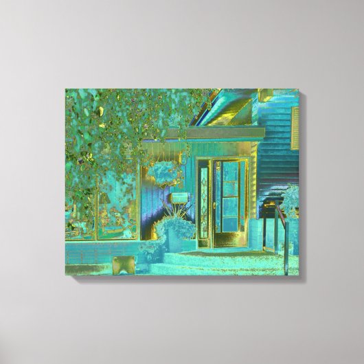 Aqua House 1 Canvas Afdruk (Voorkant)