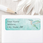 Aqua Hummingbird Jubileum Retouradres Etiket (Insitu)