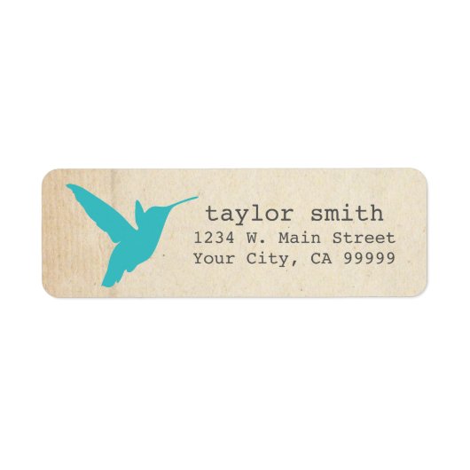  Aqua Hummingbird Return Address Labels (Voorkant)