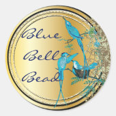 Aqua Hummingbird Swirl Ronde Sticker (Voorkant)