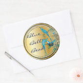Aqua Hummingbird Swirl Ronde Sticker (Envelop)
