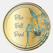 Aqua Hummingbird Swirl Ronde Sticker (Voorkant)